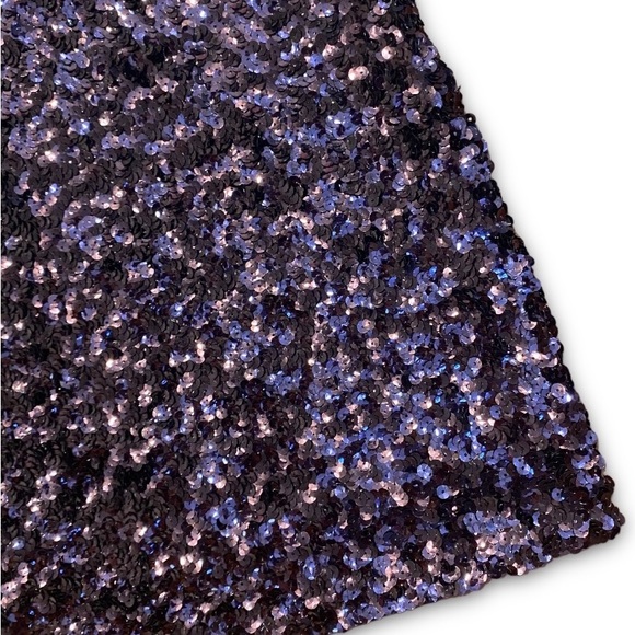 Cache Full Sparkle Sequin Short Bodycon Sleeveless V Neck Dress Sz 8 Purple - Picture 5 of 9